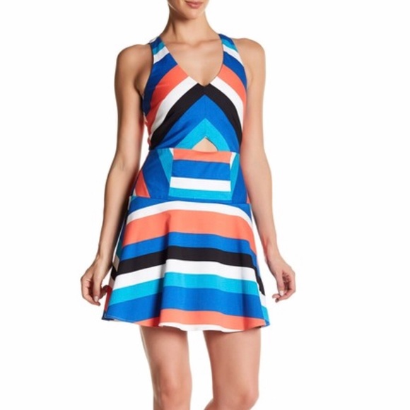 ✅ NWT Parker Striped Cutout Dress - Picture 2 of 9